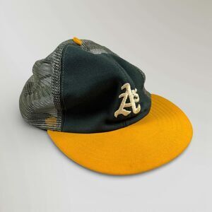 Vtg Oakland A's Athletics Annco Trucker Mesh Cap Hat Snapback Made In USA MLB